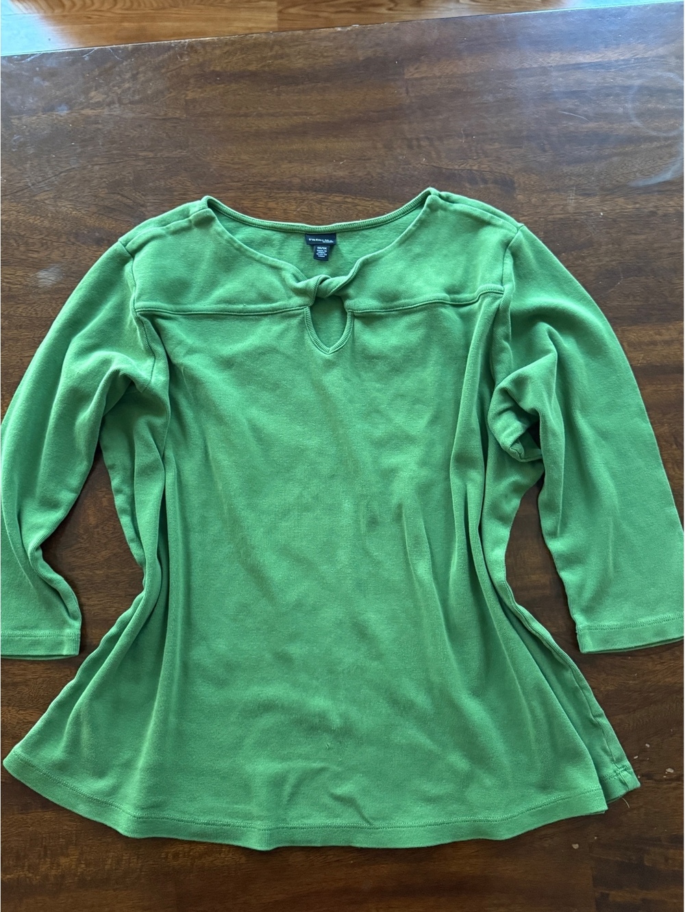 Rafaella Woman Green Knit Top with Front Keyhole Detail Size 1X